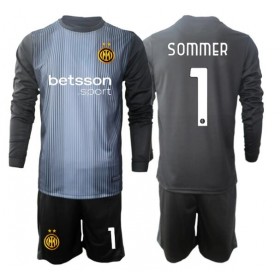 Dětské fotbalový komplet Inter Milan Yann Sommer #1 Brankář Domácí košile 2025-26 Dlouhým Rukávem